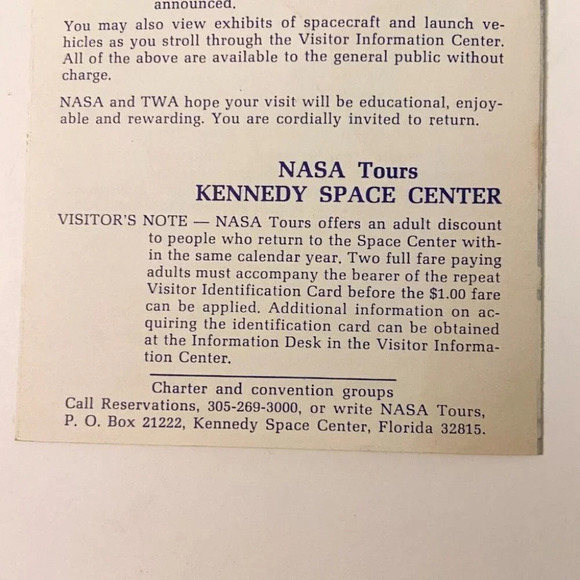 Vintage John F Kennedy Space Center Nasa  Tour Information Travel Brochure - Picture 11 of 12